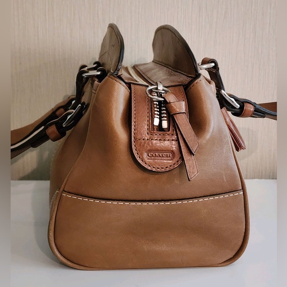 Coach Hamilton Burnished Glove Tanned Genuine Leather Satchel Handbag Like New - Picture 12 of 16